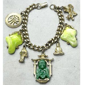 Vintage Estate Buddha Charm Bracelet